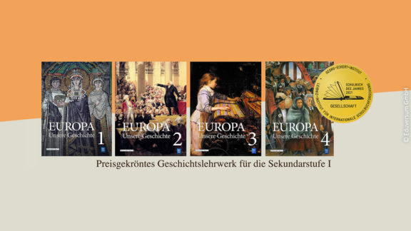 Die vier Bände des deutsch-polnischen Geschichtsbuchs "Europa – Unsere Geschichte"
